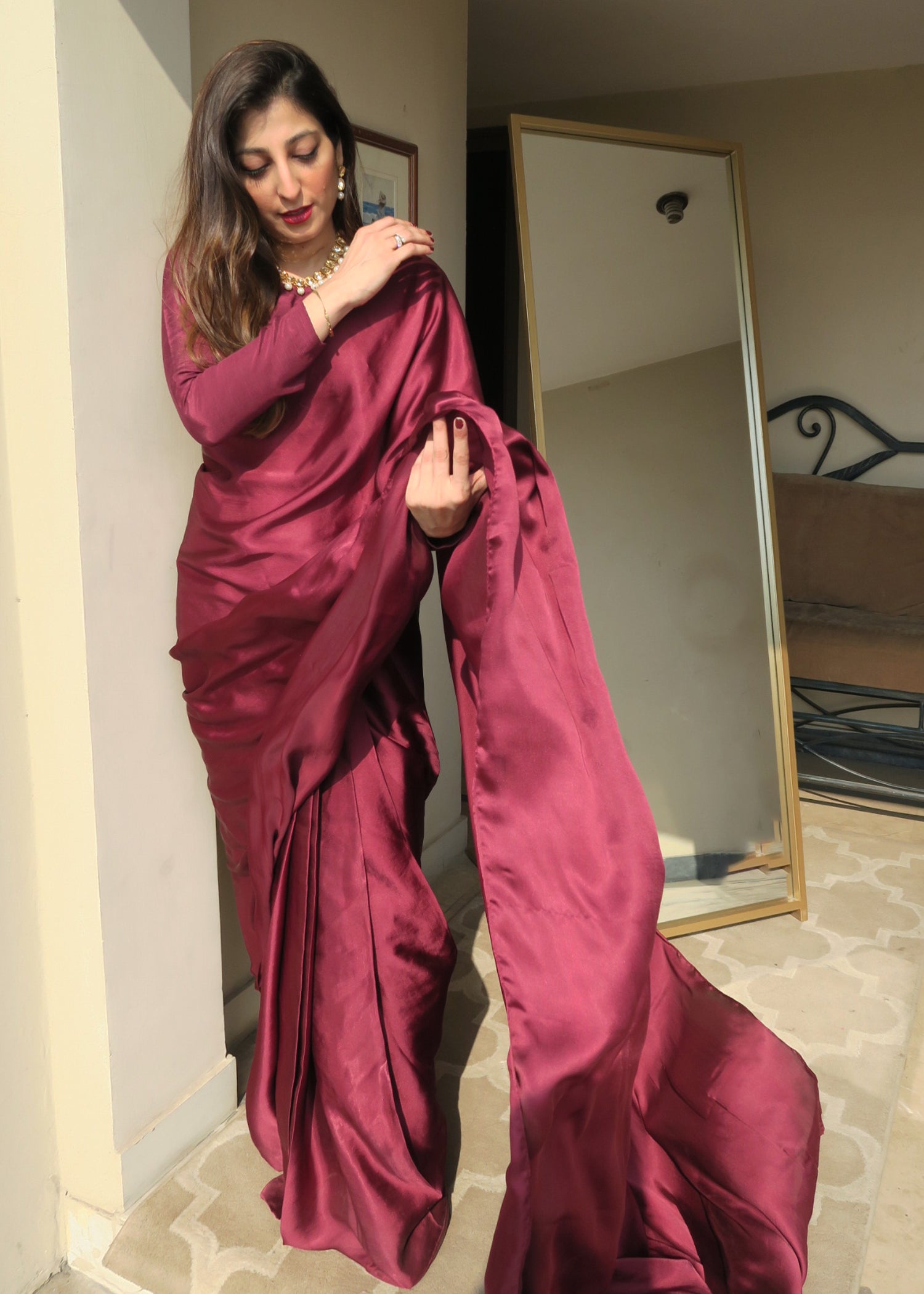 Buy Maroon Sarees for Women by VAIDEHI FASHION Online | Ajio.com